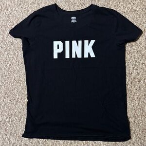 PINK Victoria's Secret Black Tee with White Logo